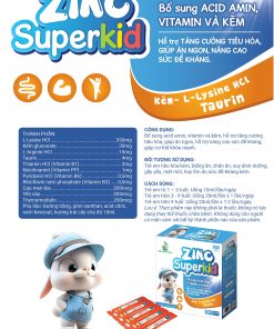 ZINC Super kid - Bổ sung kẽm cho trẻ nhỏ, giúp tăng sức đề kháng, ăn ngon miệng và tiêu chảy cấp (Hộp 10 ống)