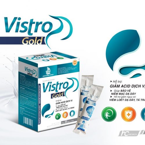 VISTRO Gold - Giảm Acid dịch vị, giảm nguy cơ viêm loét dạ dầy tá tràng (Hộp 20 gói x 10ml)