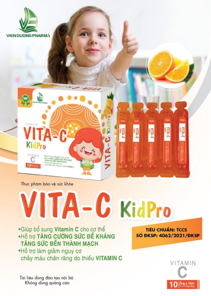 VITA C - Tăng cường sức đề kháng, giúp bền thành mạch, hạn chế chảy máu chân răng-(hộp 10 ống x 10ml)