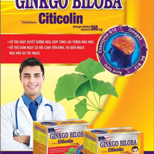 GINGKO Biloba - Hỗ trợ tăng tuần hoàn, tan cục máu đông, giảm đau đầu mất ngủ (Hộp 60 viên)