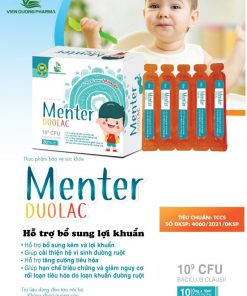 Men ống MENTER Duolac (Hộp 10 ống x 10ml) - Bổ sung Kẽm, lợi khuẩn cho bé