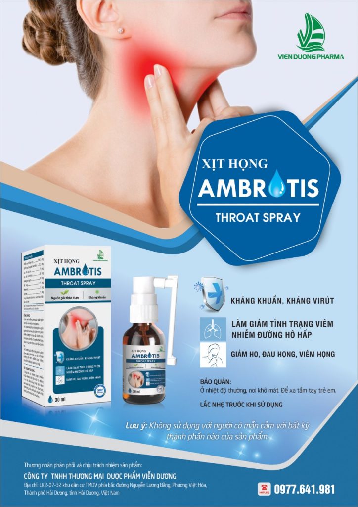 AMBROTIS - Giúp giảm ho, long đờm, Kháng khuẩn họng (Lọ 30ml)