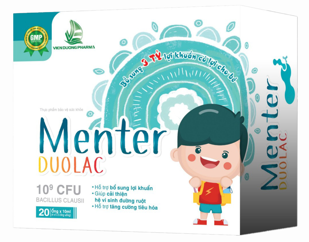 MENTER Duolac - Bổ sung kẽm và lợi khuẩn, giúp cải thiện hệ vi sinh đường ruột (Hộp 10 ống)