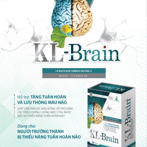 KL-BRAIN - Hỗ trợ tăng tuần hoàn, tan cục máu đông, giảm đau đầu mất ngủ (Hộp 60 viên)