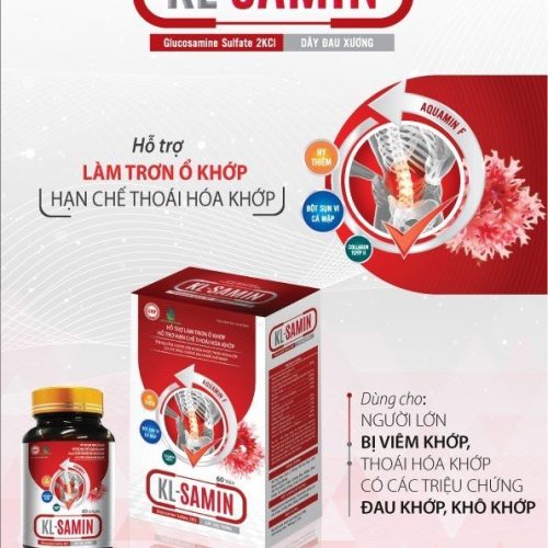 KL-SAMMIN - Làm trơn ổ khớp, giảm triệu chứng đau khớp, khô khớp do viêm khớp, thoái hóa khớp (Lọ 60 viên)