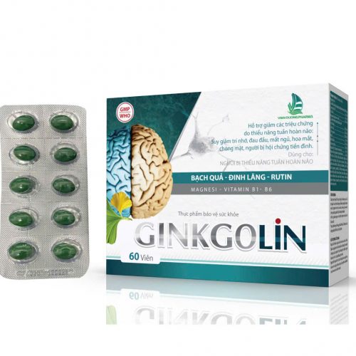 GINKGOLIN – Hỗ trợ tăng cường tuần hoàn máu não, cải thiện trí nhớ.